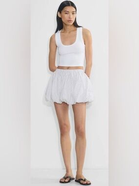 Aritzia Sunday Best Bubble Shorts Women S Striped Espresso Aritzia Puffy Shorts